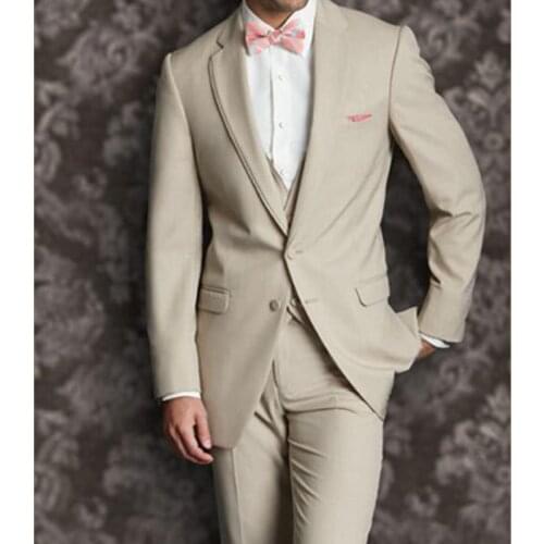 New Tailor Made Fashion Gentleman High Quality Solid Color Suits Men Slim Fit Tuxedo Groomsmen For Wedding Dinner Party Suits