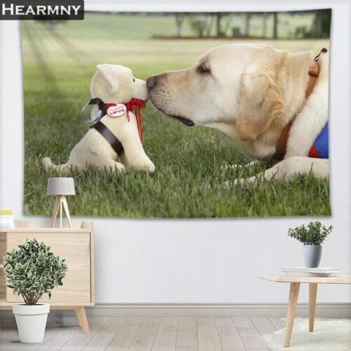 Custom Puppy Dog Wall Tapestry Home Decoration Wall Carpet Rectangular Modern Printing Fabric Yoga Mat Blanket Tapestry
