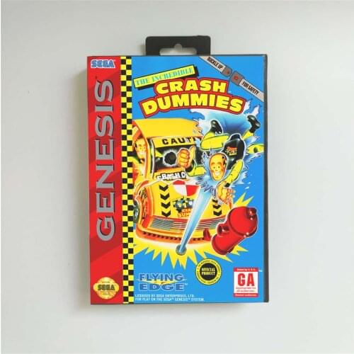 The Incredible Crash Dummies - USA Cover With Retail Box 16 Bit MD Game Card for Sega Megadrive Genesis Video Game Console