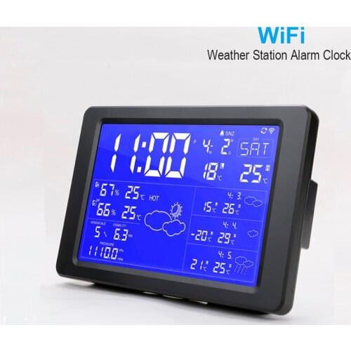New Smart WiFi Weather Station Alarm Clock With Backlight Digital Clock Desktop Clock Support Weather Forecast For Next 3 days