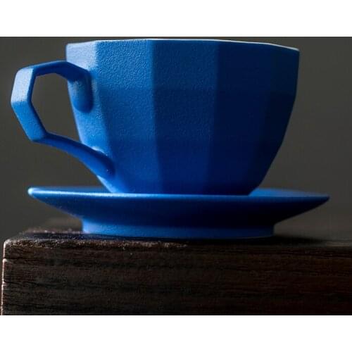 Solid Color Creativity Modern Cup Saucer Porcelain Eco Friendly Vintage Coffee Cups Reuseable Handmade Bardak Drinkware EK50BD