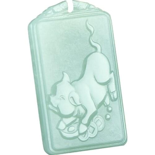 Natural 7A hetian green jade pendant Zodiac signs rabbit dragon horse cow mouse hand carved jade pendants necklace brand new