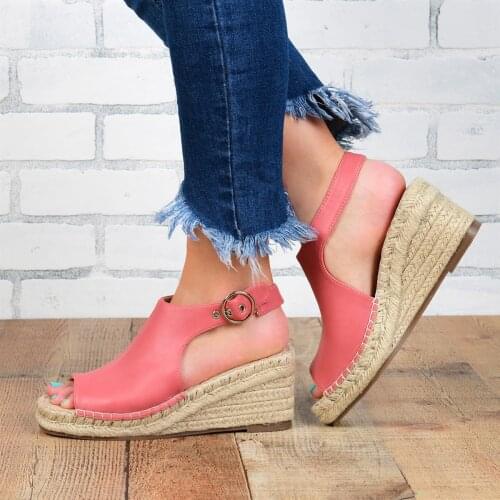 New 2021 Women High Heel Sandals Wedges Shoes Open-toe Leather Sandals Summer Women Open-toe Platform Chaussures Femme