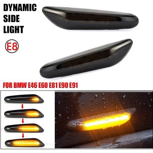 Pair LED Dynamic Turn Signal Side Marker Light Sequential Blinker Lamp For BMW E90 E91 E92 E93 E60 E61 E81 E82 E83 E84 E88 E46