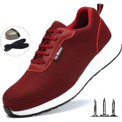 Outdoor T raining Shoes Mens Anti-smash And Anti-puncture Work Safety Shoes Lightweight Breathable Sports Shoes Women