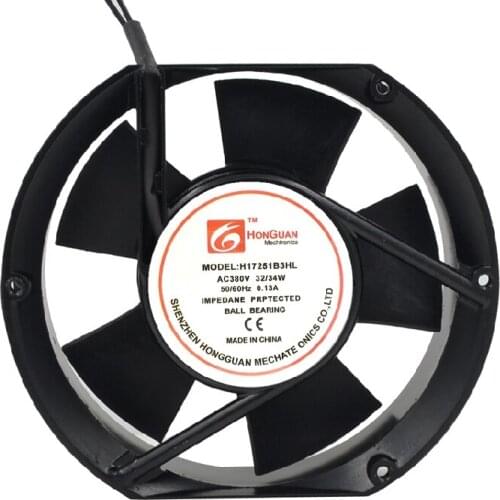 HONGUAN H17251B3HL Server Cooling Fan AC 380V 0.13A 172x172x51mm 2-Wire
