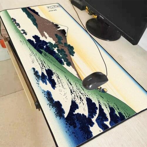 XGZ Japan Great Waves Art Large Gaming Mouse Pad Locking Edge Mouse Mat Keyboard Pad Desk Mat for Laptop Computer Gamer Mousepad