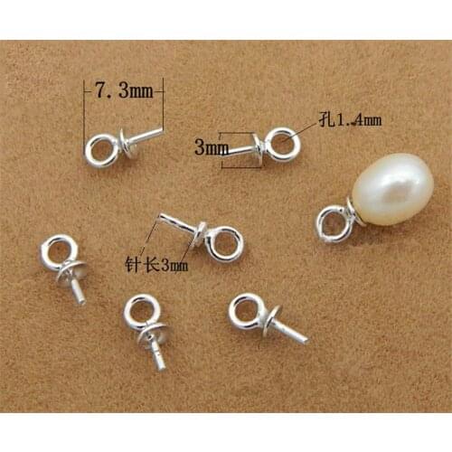 10pcs/lot 3mm 925 Sterling Silver Cabochon Base Clasps Hooks For Bracelet Necklace Connectors DIY Jewelry Making Components