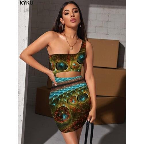 KYKU Colorful Dress Women Snake Skin Halter Sleeveless Abstract Pleating Psychedelic Vestido Sexy Womens Clothing Mini Evening