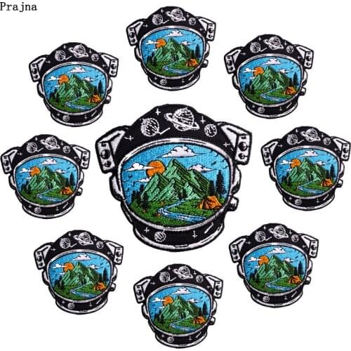 Prajna 10 PCS Wholesale Outdoor Travel Applique Iron On Patches For Clothing Nature Adventure Embroidered Patches On Clothes