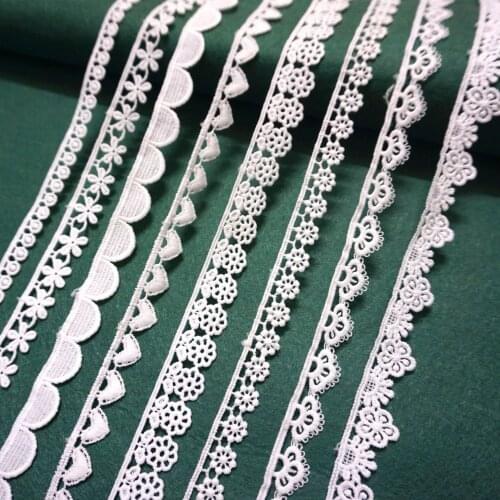 10 Yard/ Lot Embroidery fabric hollow water soluble lace elastic milk silk embroidery Trimming Lace