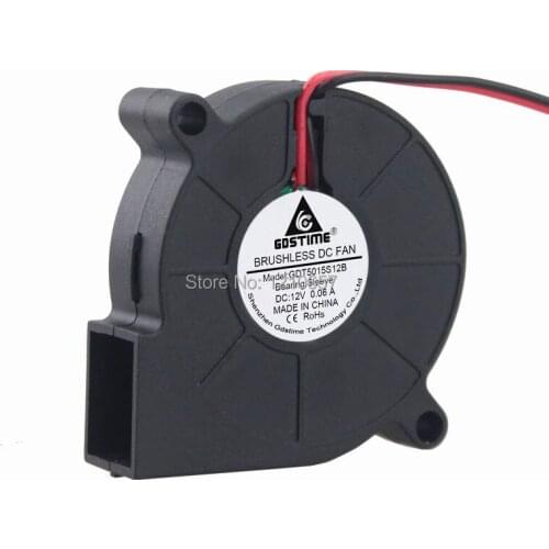 100pieces lot Gdstime Brushless DC Centrifugal Cooling Blower Fan 2Pin 12V 5015S 50x50x15mm