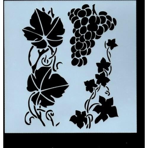 13*13 Grape Layering Painting template Stencils graffiti hand copied board hollowed out photo album graphic spray painting tool