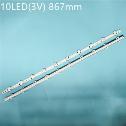 Nova 2 PCS 10LED 867 milímetros tira conduzida luz de fundo para TV LG 43UJ670V 43LV340C-UB E74739 43 V17 ART3 2867 REV0.3 1