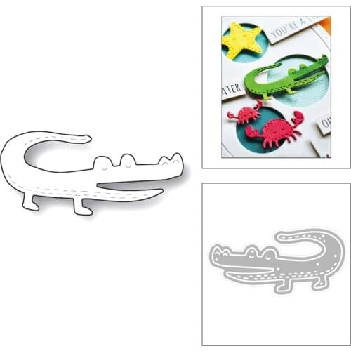 2020 New Lovely Animal Crocodile Sewing Thread Embossing Metal Cutting Dies For Scrapbooking Album Greeting Card Making No Stamp