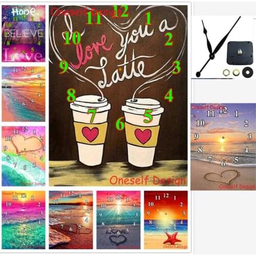 2021diy diamond painting with Mechanical clock heart decortion dolphin diamond embroidery clock diamond mosaic sale wall sticker