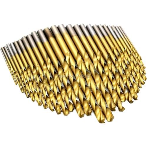 26pcs High Speed Steel Drill Bit 1.5mm to 6.5mm Titanium Twist Drill Bits Tools Set for Plastic Wood Metal Drilling Hole Cutter