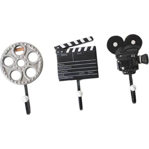 3pcs Kitchen Film Euqipment Resin Storage Wall Hanger Hook Bath Towel Rack