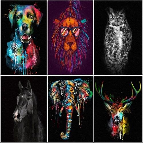 40×50CM Frameless Oil Acrylic Painting By Numbers Colourful Animals On Canvas DIY Home Decoration Abstract Painting Unique Gifts