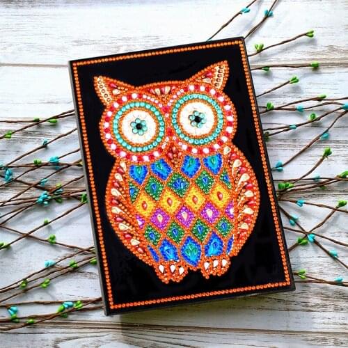 50 Pages DIY Special Shaped Diamond Painting Notebook Owl Diary Book Sketchbook Embroidery Diamond Cross Stitch Craft Gift