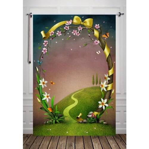 5x7ft Green Garden Photography Backdrop Photo Backdrop Studio Background For Kids