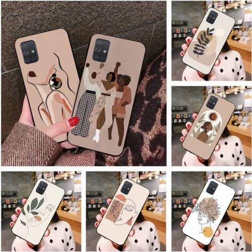 Abstract Fashion Vintage Girl Minimalist art Phone Case For Samsung Galaxy A52 A21S A12 A31 A81 A10 A30 A40 A70 A80 A71 A51 5G