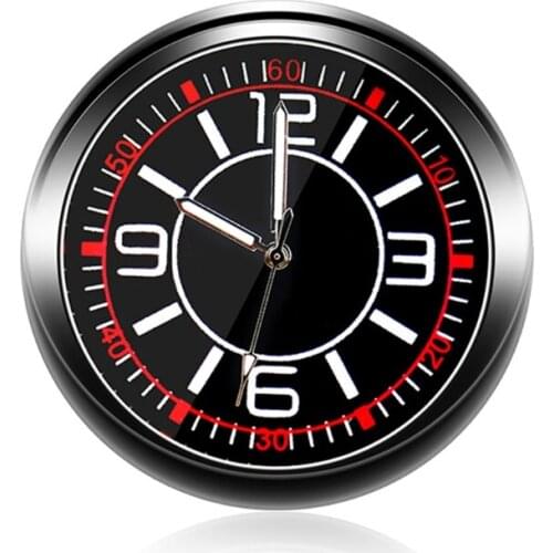 Car Dashboard Clock Universal Quartz Luminous Clock Glass Mirror Car Stick-on Clock Watch Automotive Accessories