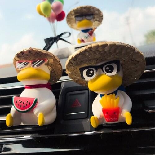 Car Air Outlet Aromatherapy Clip Decoration Anime Mango Cool Duck Action Figure Figurines Auto Interior Accessories Girls Gifts