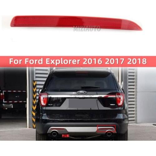 MIZIAUTO Red Bumper Reflector Light For Ford Explorer 2016 2017 2018 rear brake fog light taillight without bulb car assembly