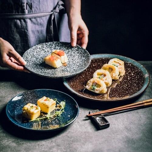 Round Ceramic Dinner Plate Restaurant Western Steak Plate Oven Plate 8 Inch Household Dish Plate Japanese Kitchen Utensils