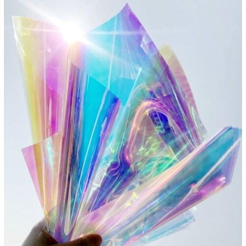 Laser Sticker Paper UV Resin Jewelry Making Fillings Clear Blue Iridescent Stickers Nail Decor Diy Phone Case Stuff