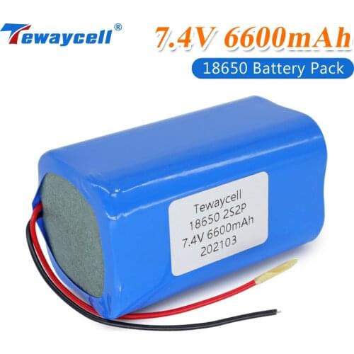 Rechargeable 7.4V 6600mAh 2s2p lithium-ion battery pack Length 13.5 cm Width 3.5 cm