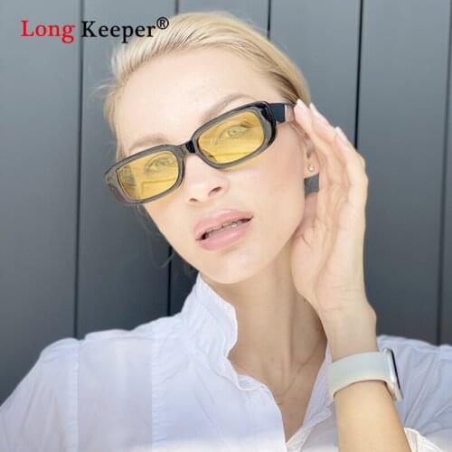 Retro Rectangle Sunglasses Men Summer Night Vision Sun glasses For women 2020 Fashion Small Cat Eye Eyewear Shades Droshipping