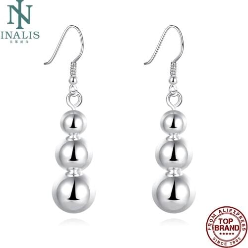 INALIS Fashion Popular Long Ball-shaped Drop Earrings For Women Romantic Anniversary Copper Jewelry Hot Gift For Girlfriend