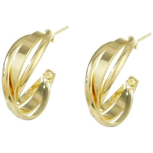 New Jewelry Fashion Statement Twisted Cross Semicircle Knot Cold Modern Statement Earrings Wholesale Earrings