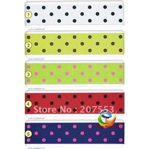 Wholesale 100yards 1-1/2" 38mm Polka Dots Grosgrain Ribbon -Free Shipping WY-025