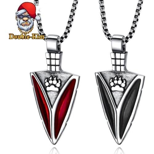 Lucky Bear Paw Point Men Necklace Hiphop Street Culture Titanium Stainless Steel Chain Necklace Fashion Man Jewelry Gift