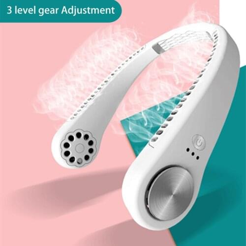 Hanging Neck Fan Mini Portable USB Leafless Mute 78 Surround Air Outlets Cooling Air Cooler Outdoor Ventilador For Sports Casual