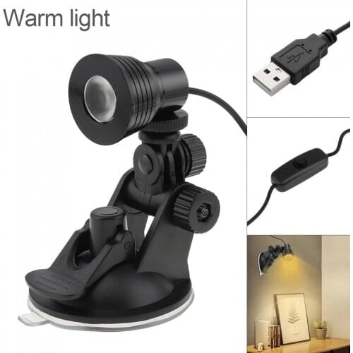 Portable 3W USB Warm Light Power Table Lamp Flexible Eye Protection Desk Suction Cup Lamp for Study Reading Work