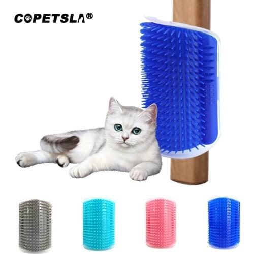 Copetsla Cat Self Groomer Brush Pet Grooming Supplies Hair Removal Comb Cat Wall Corner Massager Comb with a Tickling Comb