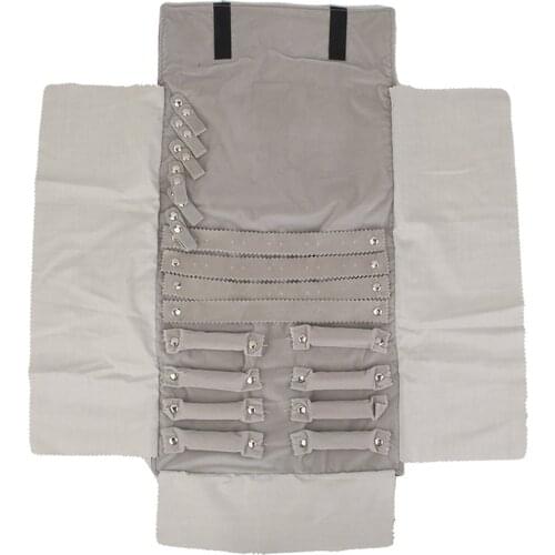 Luxury Velvet Jewellery Roll Ring Earrings Bracelet Display Organizer Pouch Grey