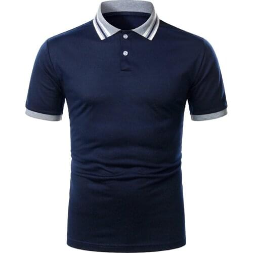 Top Blouse Mens Basic Solid Color Cotton Turn-down Collar Polo Shirt Men Fashion Short Sleeve Shirt Casual Shirt Sport MTP135