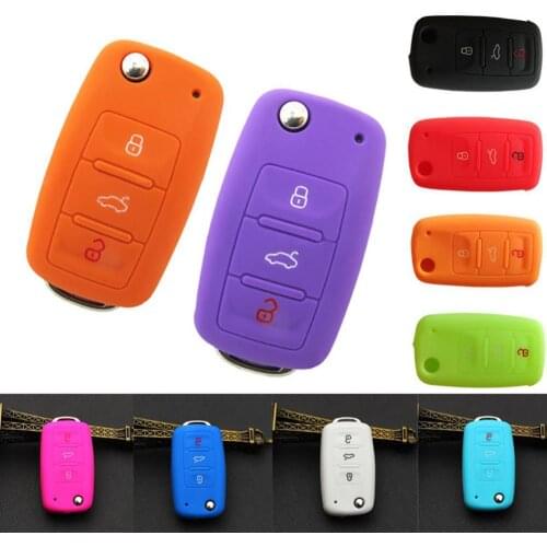 Silicone Car Key Protective Cover Case for Golf Bora Jetta Golf Skoda opel astra j For volkswagen Key Case for Car