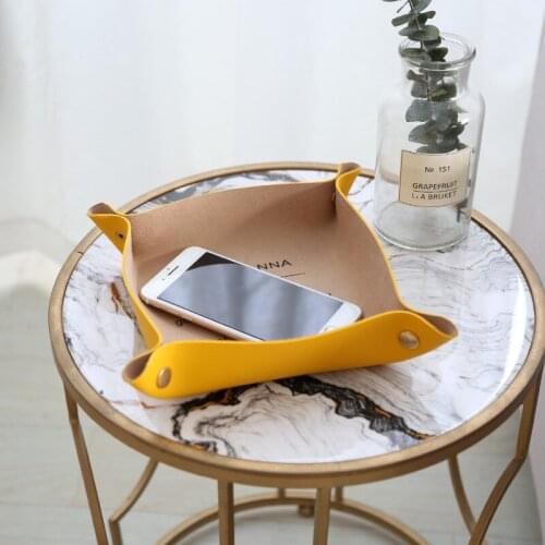 22cm Foldable Storage Box PU Leather Square Tray for Dice Table Games Key Wallet Coin Box Tray Desktop Storage Box Trays Decor