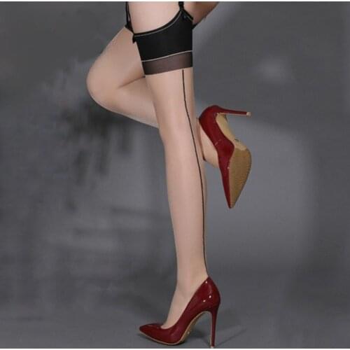Sexy Fashion Thigh High ventilate Stockings Over Knee High Shinny Bright Line From Thigh To Soles Comfortable Stocking