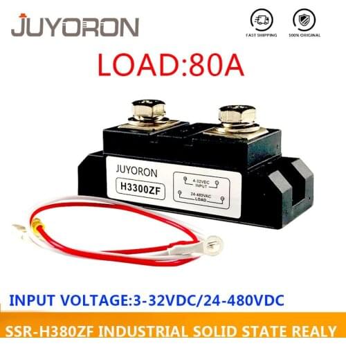 SSR-H380ZF Single Phase Solid State Relay 80A Industrial Relay with High Voltage for PLC Temperature Controller SSR-H380ZF Sing