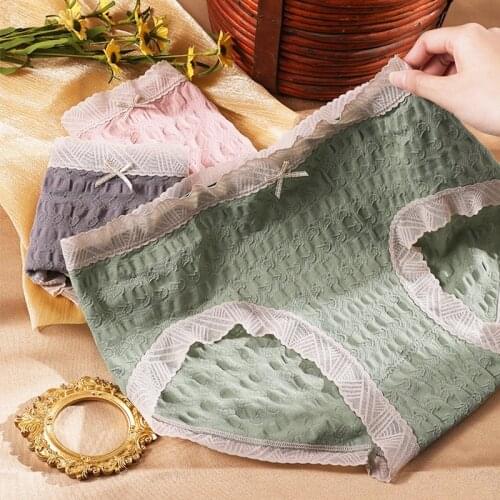 Plus Size Seamless Panties for Women Sexy Lace Jacquard High Waist Panties High Fit Womens Underwear 2021 Briefs of Large Sizes