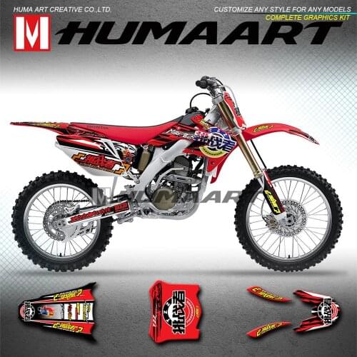 HUMMART Team Race Sticker Vinyl Custom Decals Motor Graphics Kit for CRF250R CRF 250R CRF 250 R 2006 2007 2008 2009