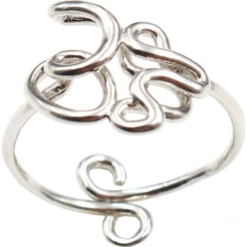 YJXP Simple Design Wire Winding Resizable Finger Rings Silver Plated DIY Ring Women Men Charm Jewelry Making