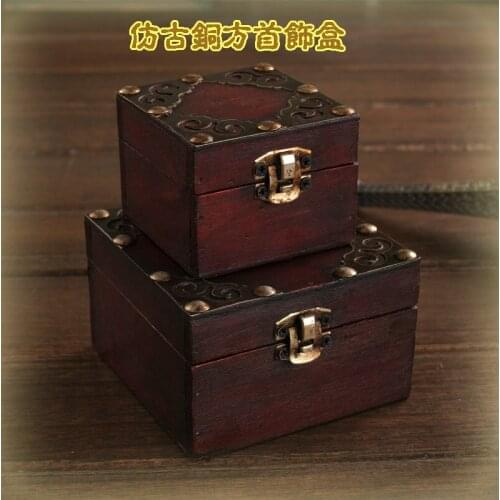 Zakka retro classic copper box sets wholesale jewelry box gift props shooting small storage box